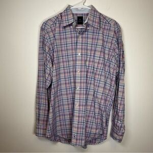 Tailorbyrd Blue and Pink Casual Button Down Shirt